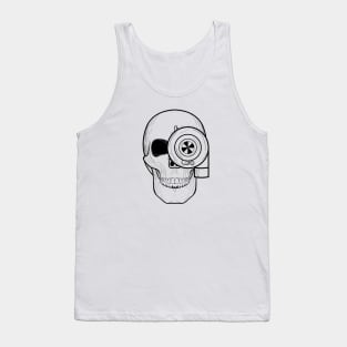 Skull Turbo Line Art Tank Top